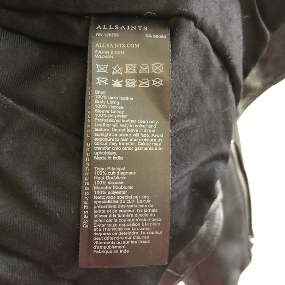 All Saints Papin Leather Biker Jacket - Picture 8 of 11